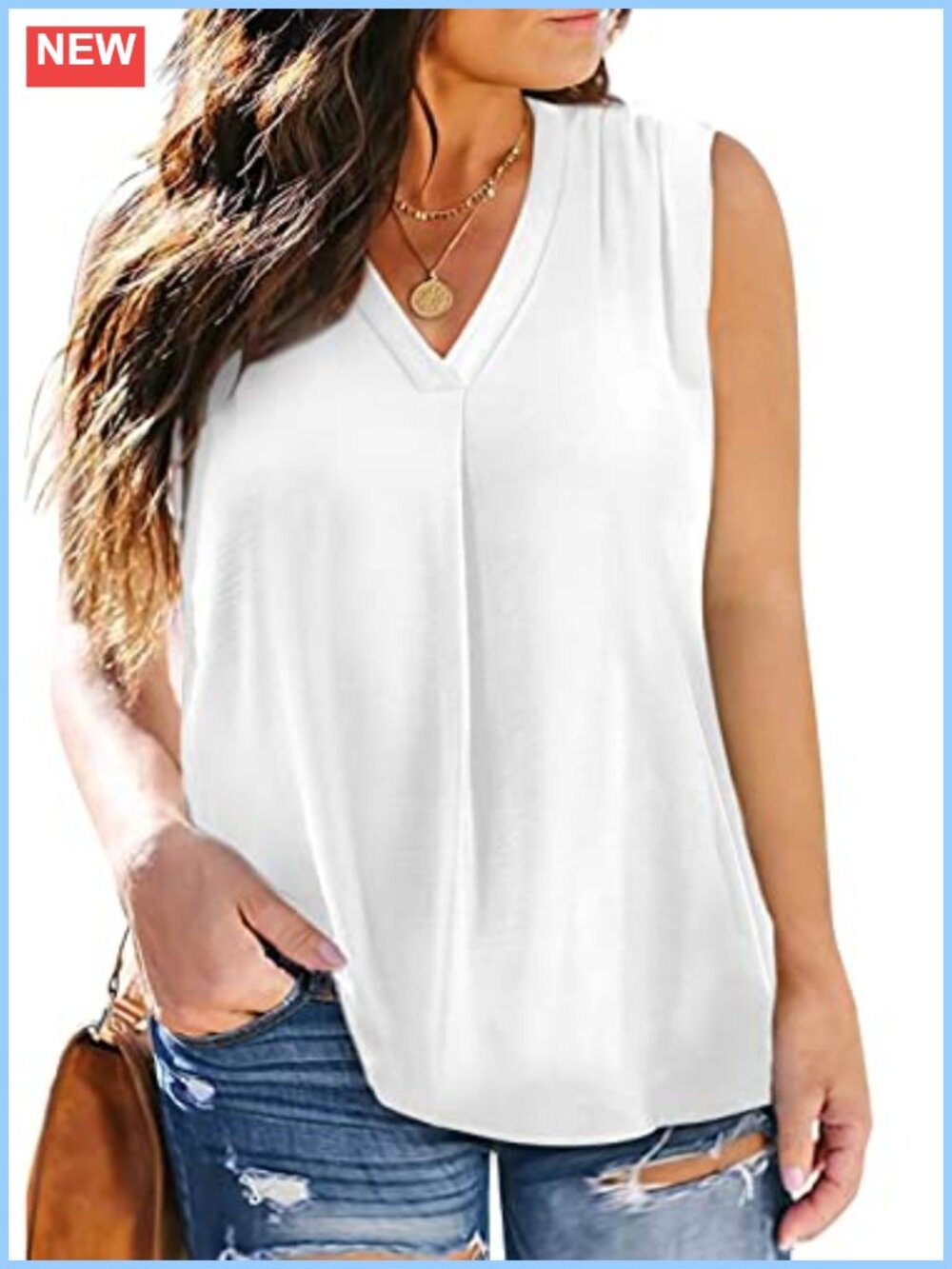 Plus Size Sleeveless V Neck Pleated Chiffon Tank Top Office Work Blouse